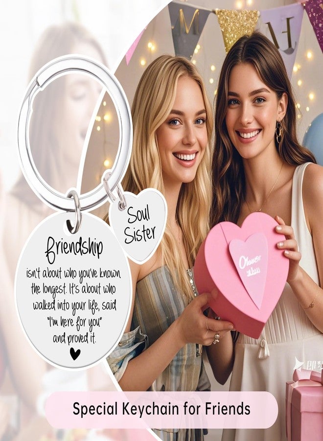 Teeglow Best Friend Birthday Sister Bestie Gifts for Women Friendship Keychain, Best Friend Friendship BFF Bestie Soul Sister Birthday Graduation Christmas Gifts for Her - Image 5